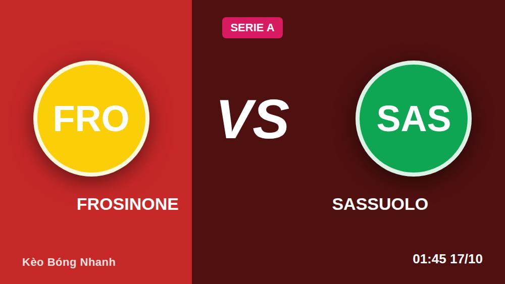 Frosinone vs Sassuolo 16/10: 4 hiểu lầm khi chốt kèo Serie A 2026