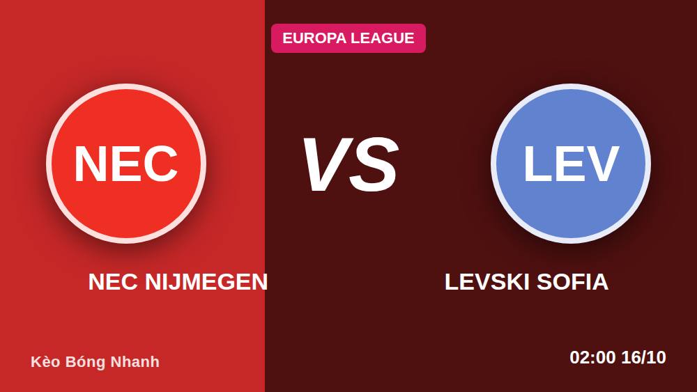 NEC Nijmegen vs Levski Sofia: 5 bước chốt kèo Europa League